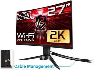 ASRock Phantom PG27Q15R2A 27" QHD 2560 x 1440 (2K) 165 Hz (144Hz and higher) Wi-Fi Antenna FreeSync Premium (AMD Adaptive Sync) Built-in Speakers Curved Gaming Monitor