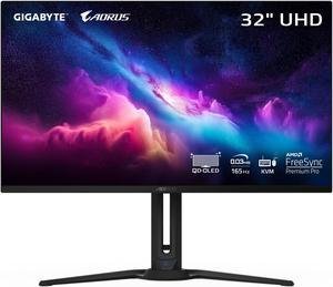 GIGABYTE - AORUS FO32U - 31.5" QD OLED Gaming Monitor - UHD 3840x2160 - 165Hz - 0.03ms GTG - AMD FreeSync Premium Pro - Type C KVM - HDMI, DP, Type C - Height Adjustable - Black