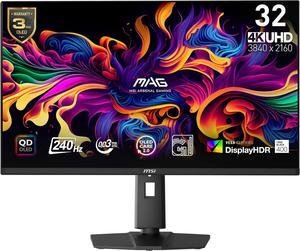 MSI MAG 321UPX QD-OLED 32" 16:9, QD-OLED Gaming Monitor, 240Hz 0.03ms, 3840 x 2160 (UHD), Height Adjustable Arm