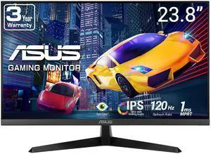ASUS VY249HGR Eye Care Gaming Monitor – 23.8 inch FHD (1920 x 1080), IPS, 120Hz(OC), SmoothMotion, 1ms (MPRT), Adaptive Sync, Eye Care Plus technology, Blue Light Filter, Flicker Free